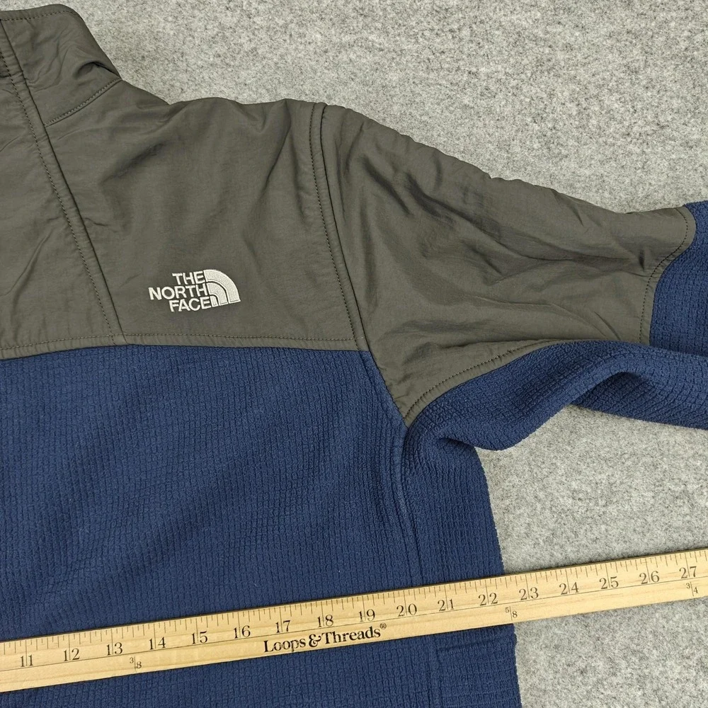 The North Face Jacket Mens Large Blue Gray Fleece‎ Full Zip Colorblock Hiking